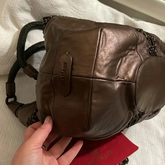 COLE HAAN- tiger eye metallic Alyssa bead bag - NWT - Picture 11 of 13